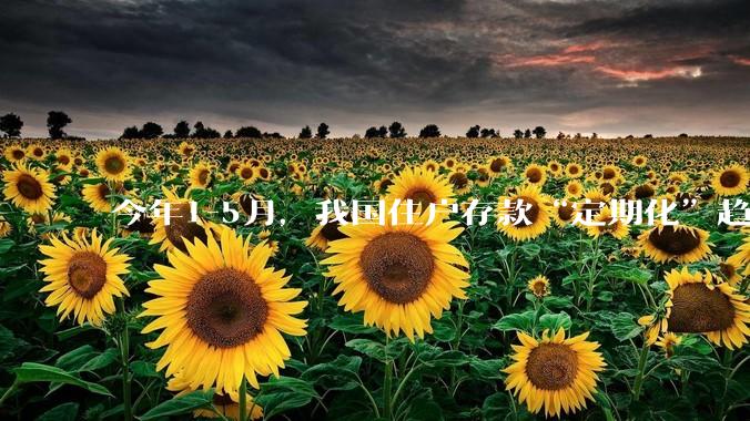 今年1-5月，我国住户存款“定期化”趋势不断加强！5月已创历史新高！这说明了什么?